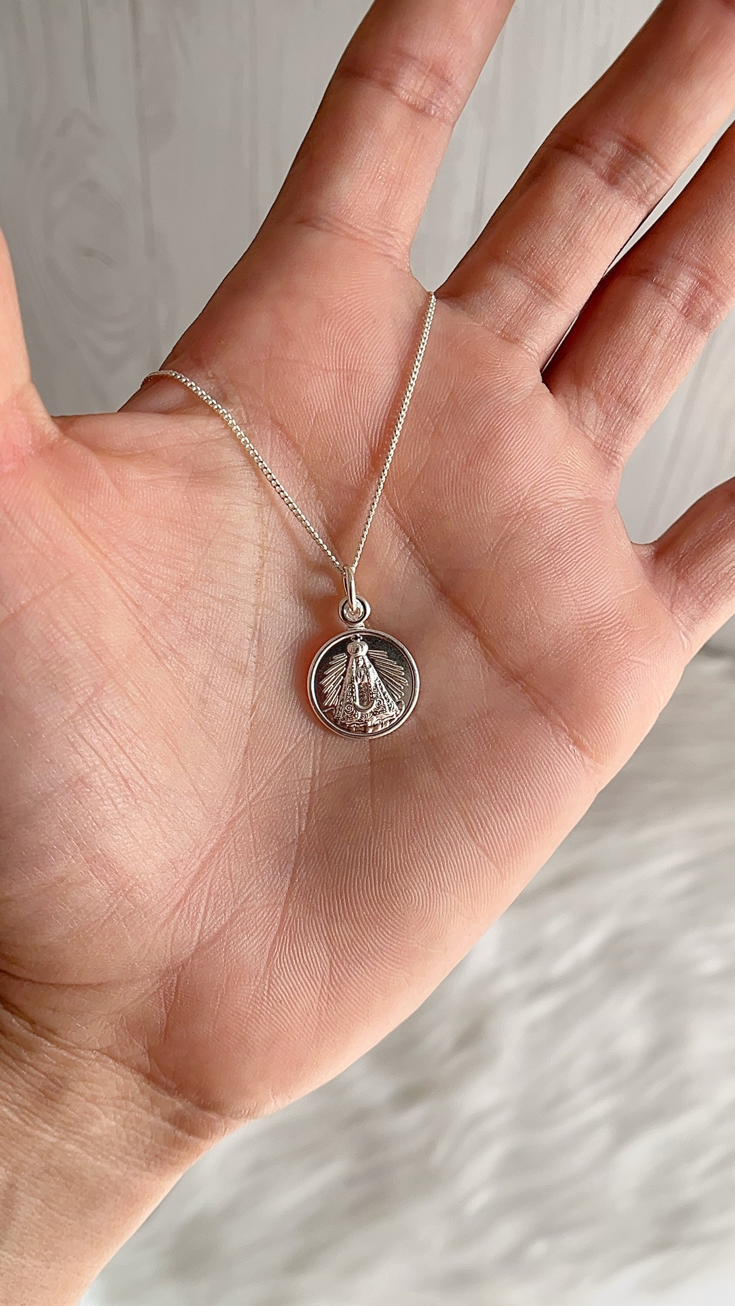 Cadena 40cm Virgen del Valle - Plata 925
