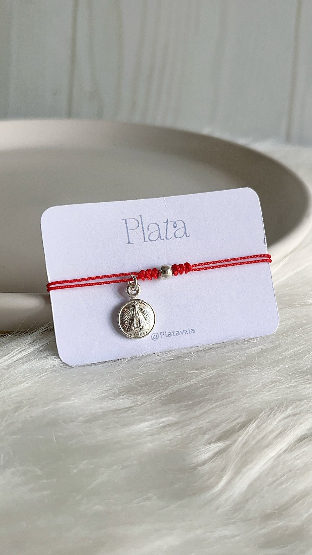 Pulseras Hilo Ajustables con Virgen del Valle 1cm Plata 925