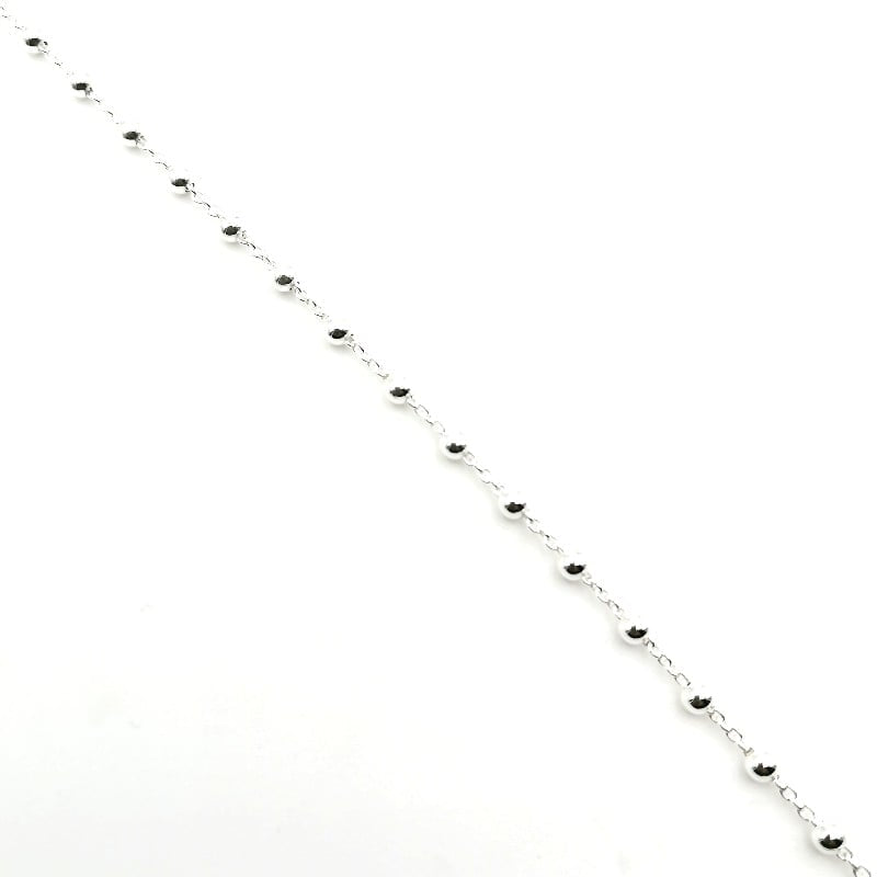 Gargantilla Bolas lisas separadas 40cm Plata 925 Importada