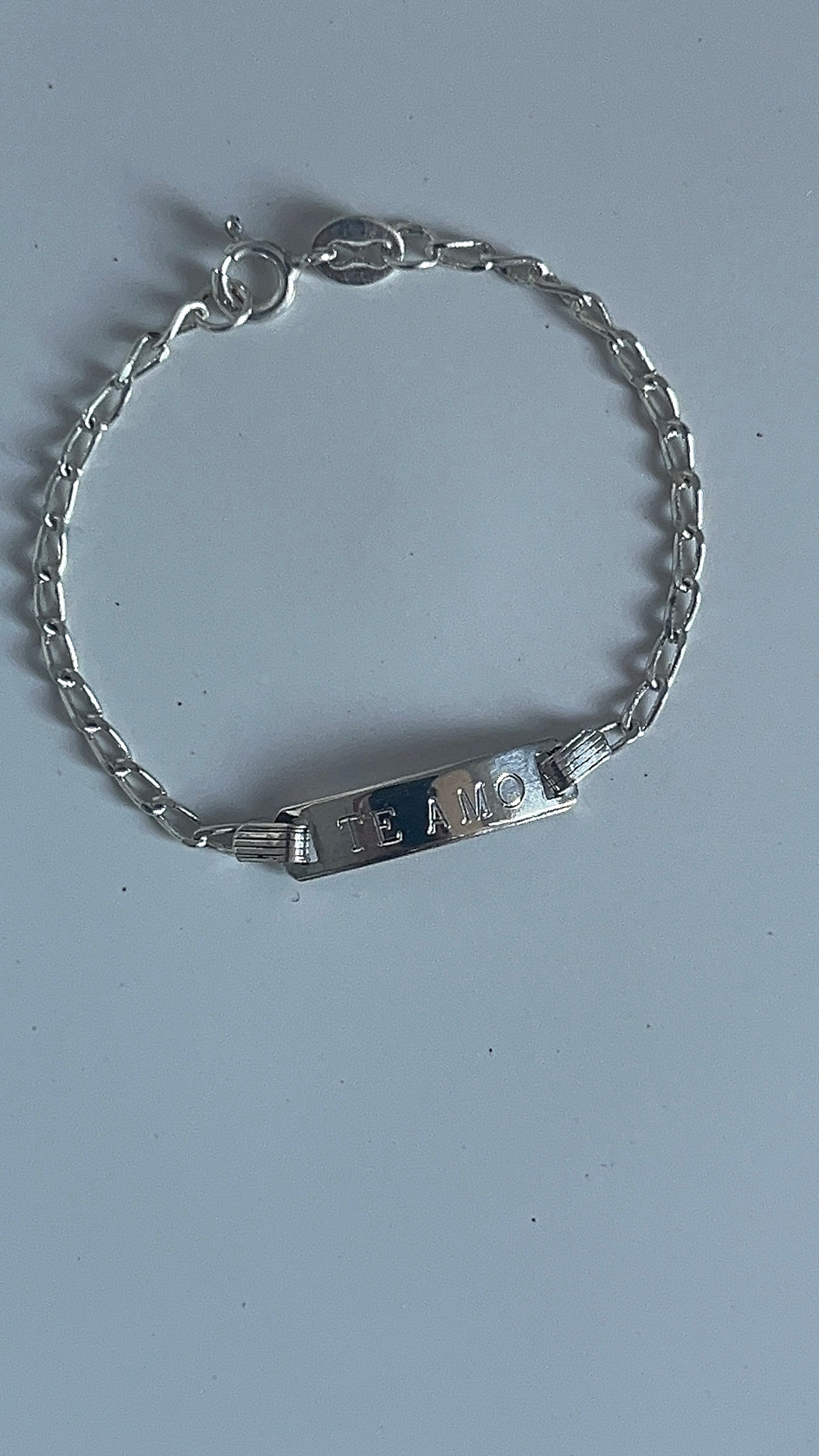 Esclava Grabado Te Amo 13cm Plata 925
