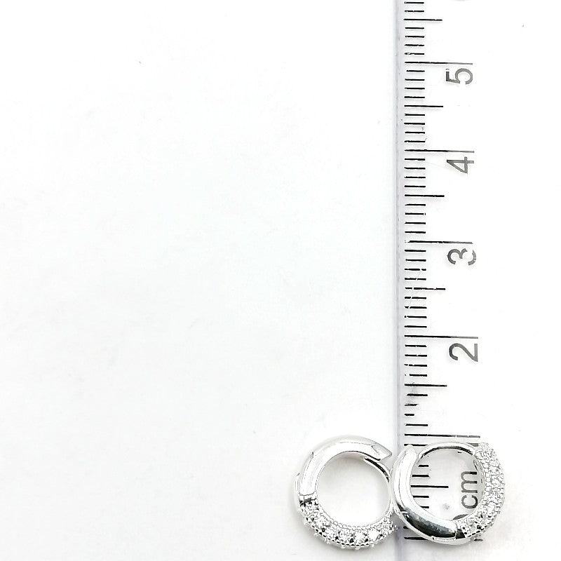 Argollas Cristales 1cm - Plata 925