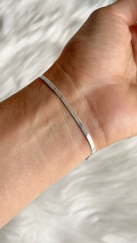 Pulsera Plana 19cm - Plata 925