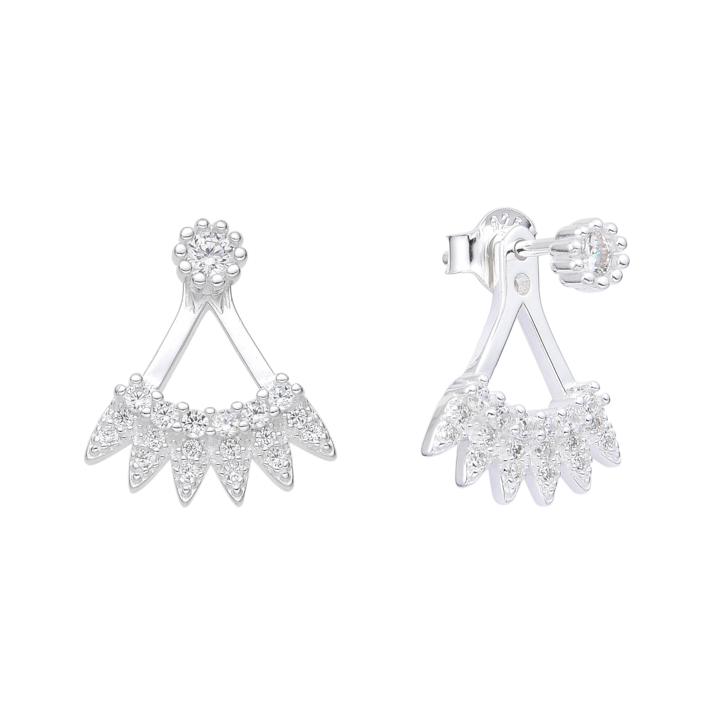 Zarcillos con Tapa de Espiga Plata 925