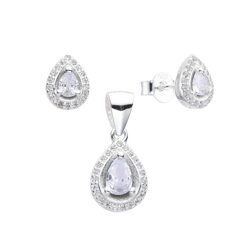 Juego Gotas Plata 925