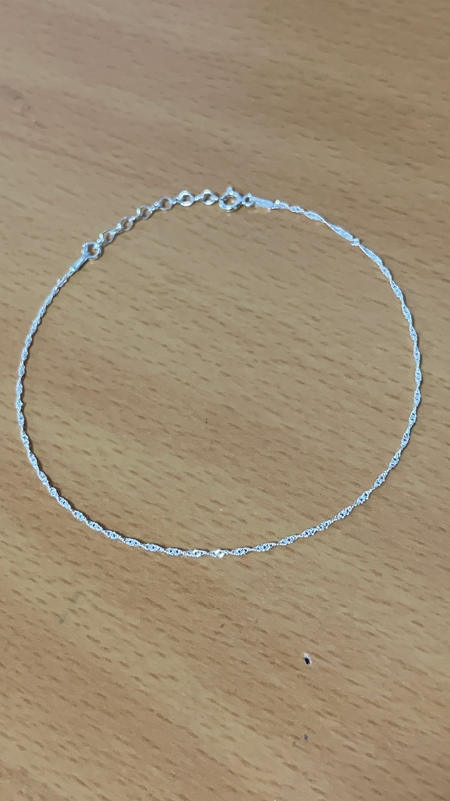 Tobillera Tejido Singapur 25cm Plata 925