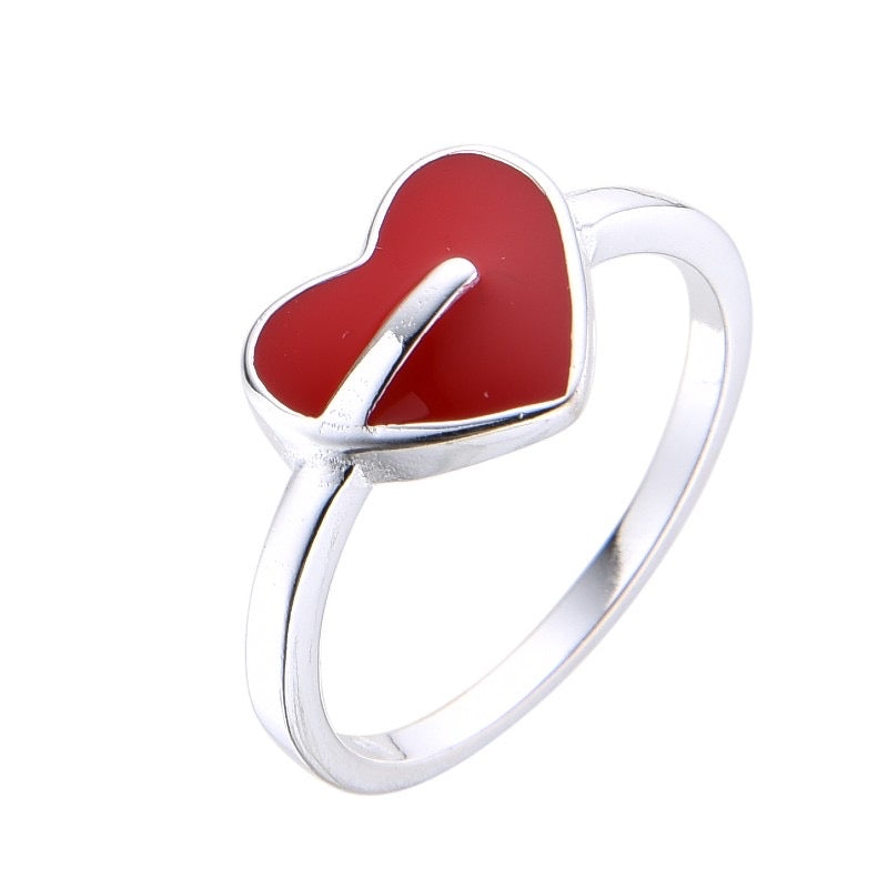 Anillo Corazón Rojo