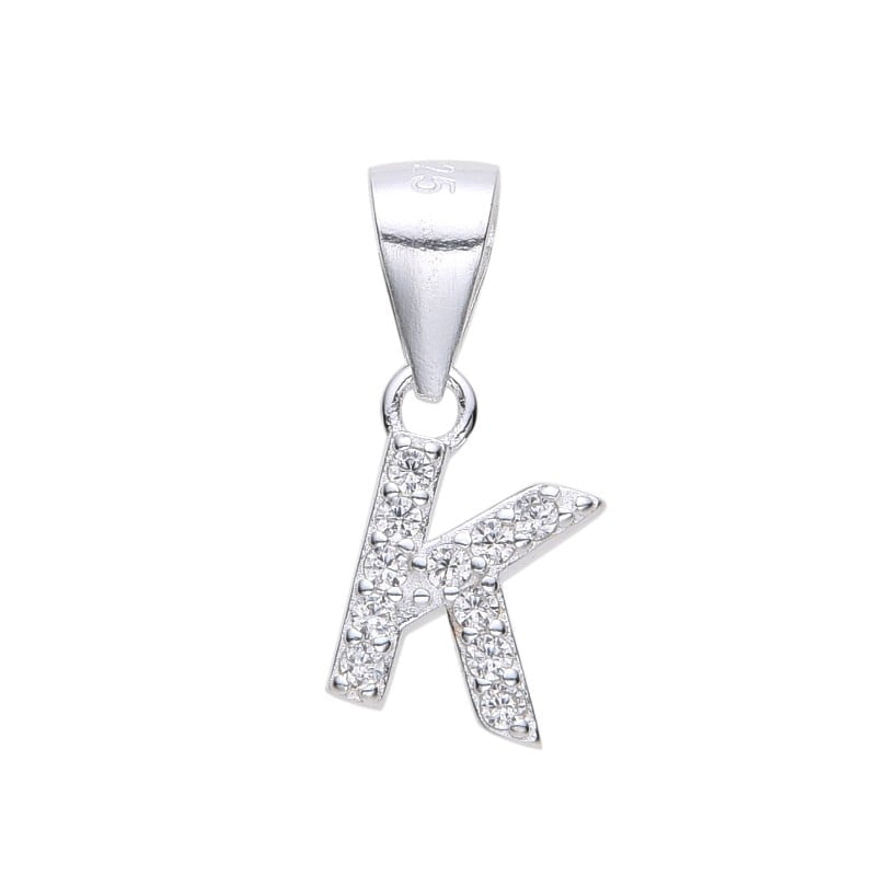 Dije letras con cristales 1cm Plata 925