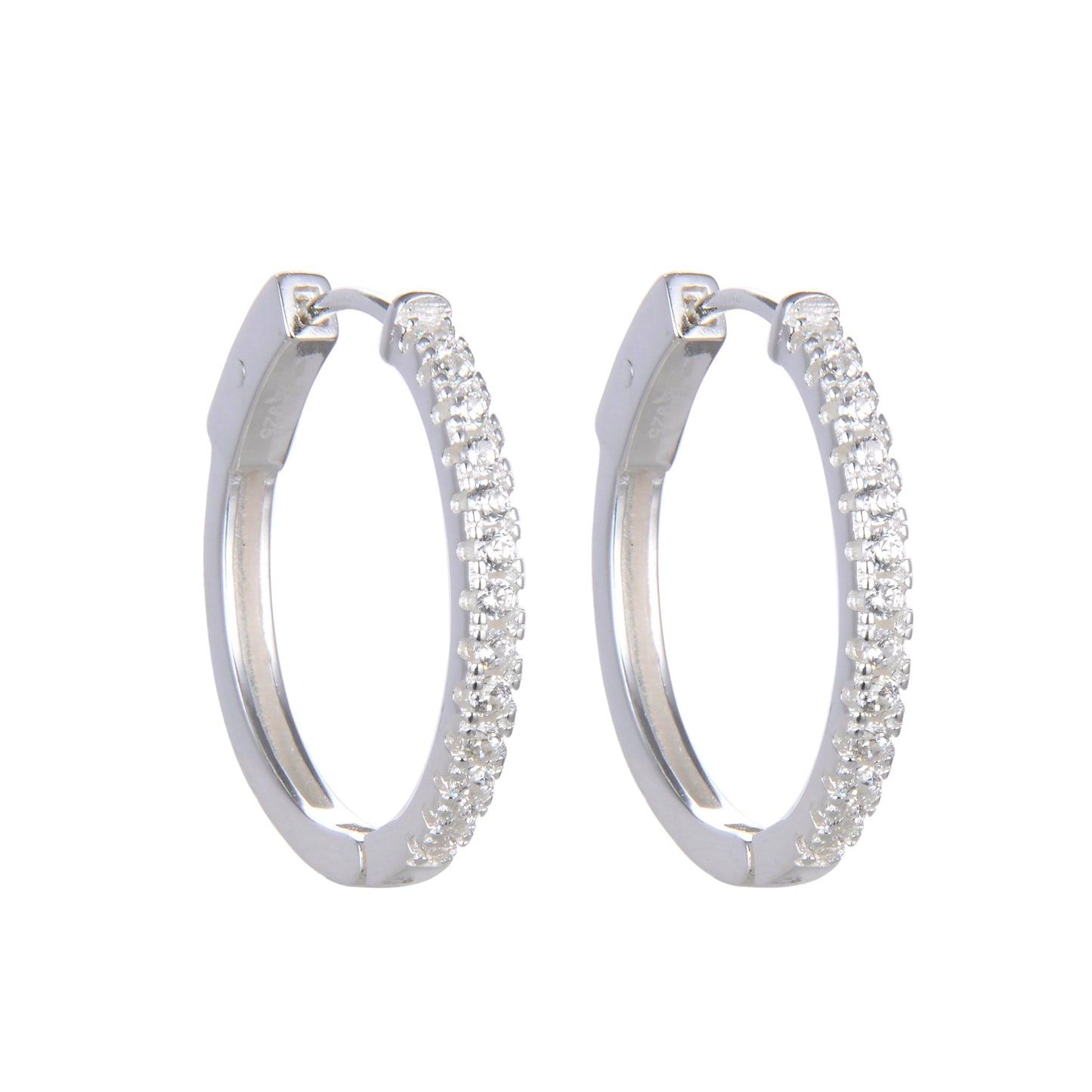 Argollas con Broche Especial 2,5cm - Plata 925