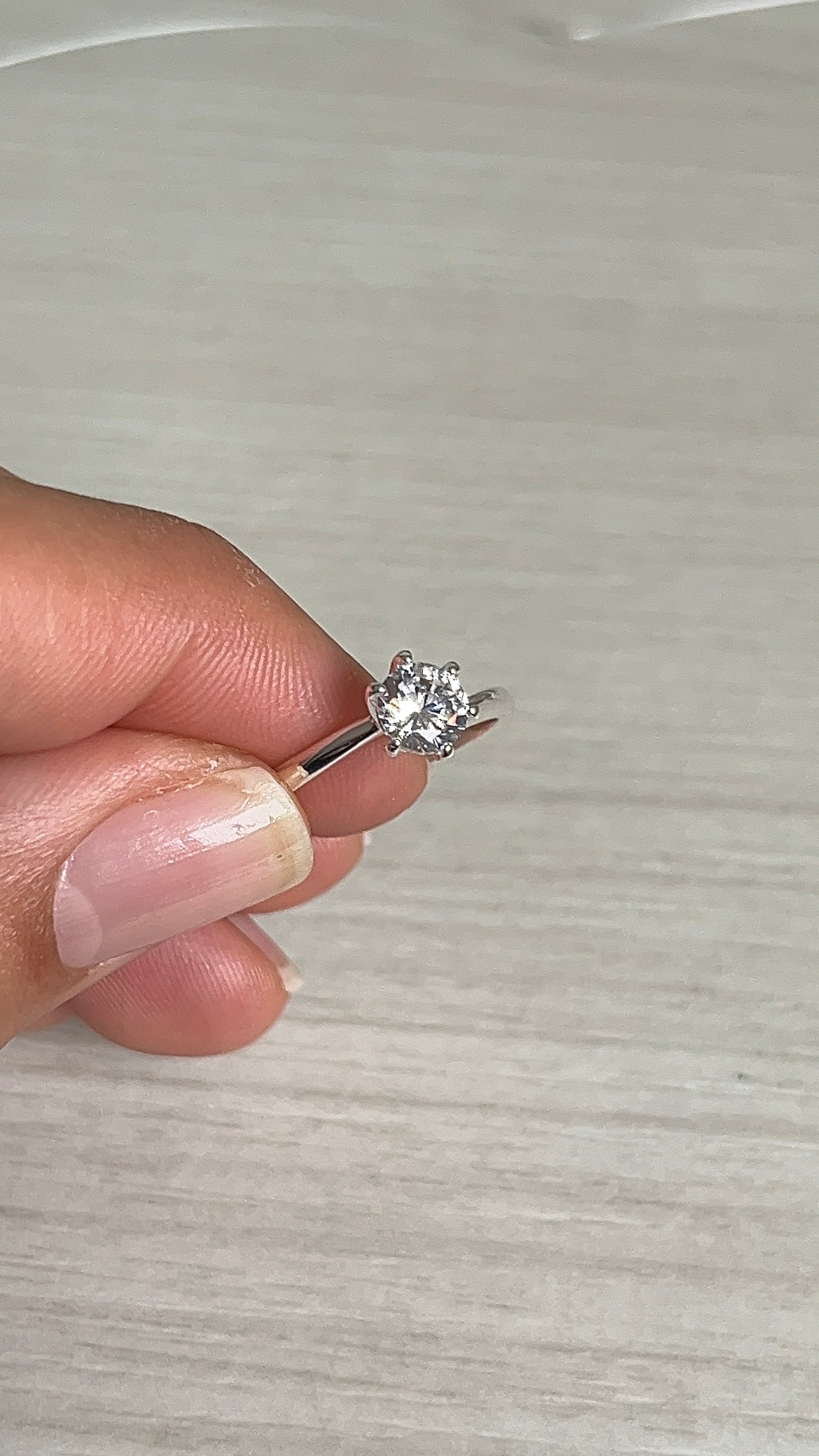 Anillo Solitario Plata 925