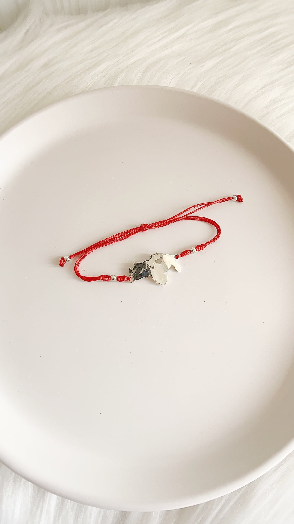 Pulsera Ajustable Mapa Venezuela Corazon - Plata 925