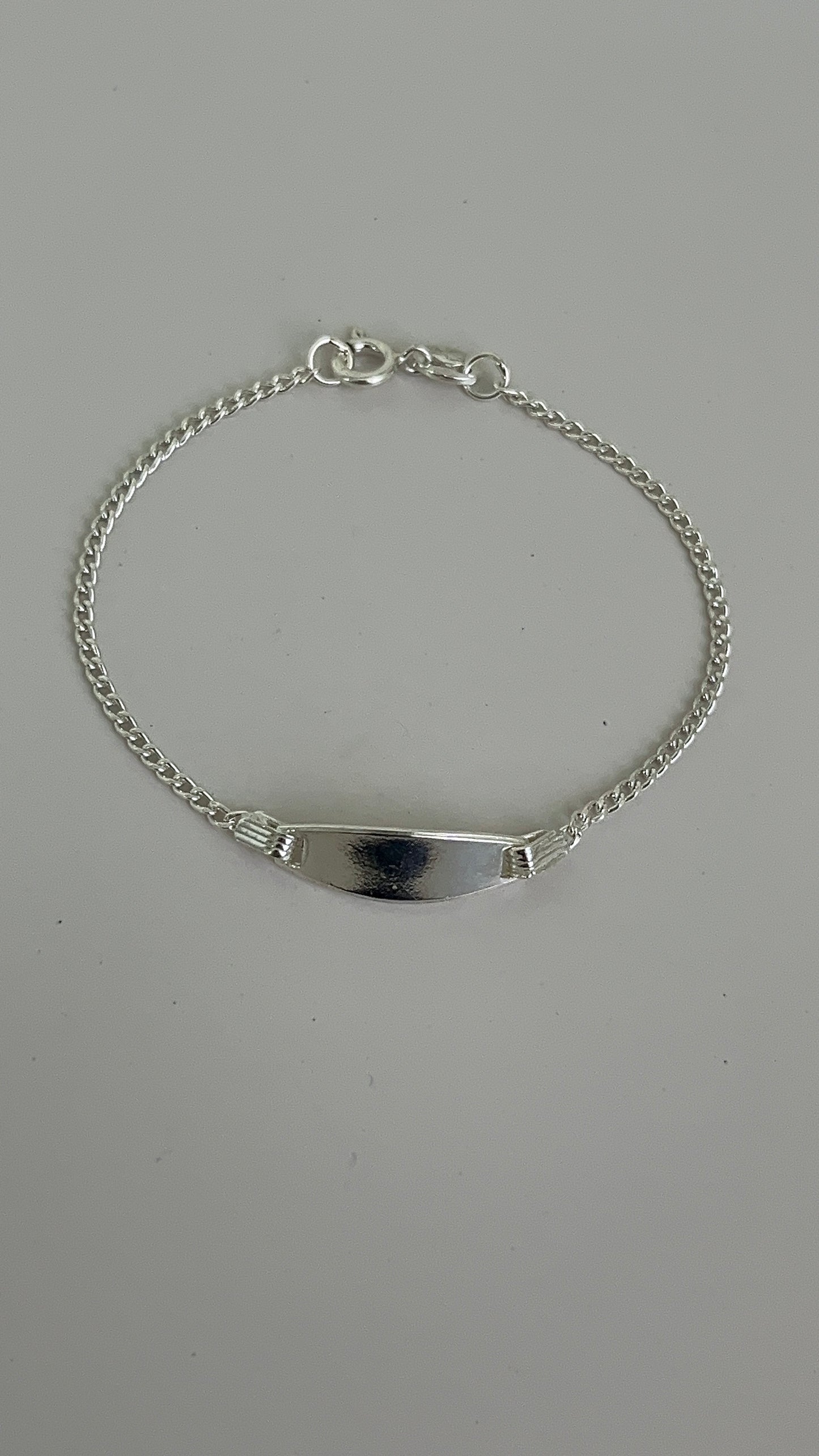Esclava Placa Ovalada Lisa 15cm Plata 925