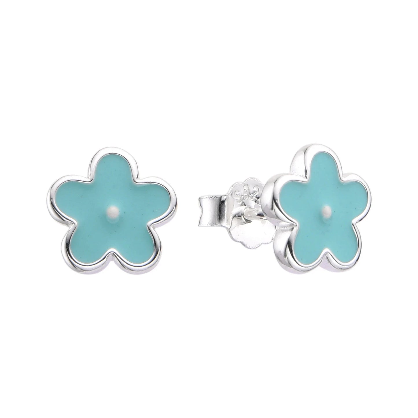 Zarcillos Flores Azules - Plata 925