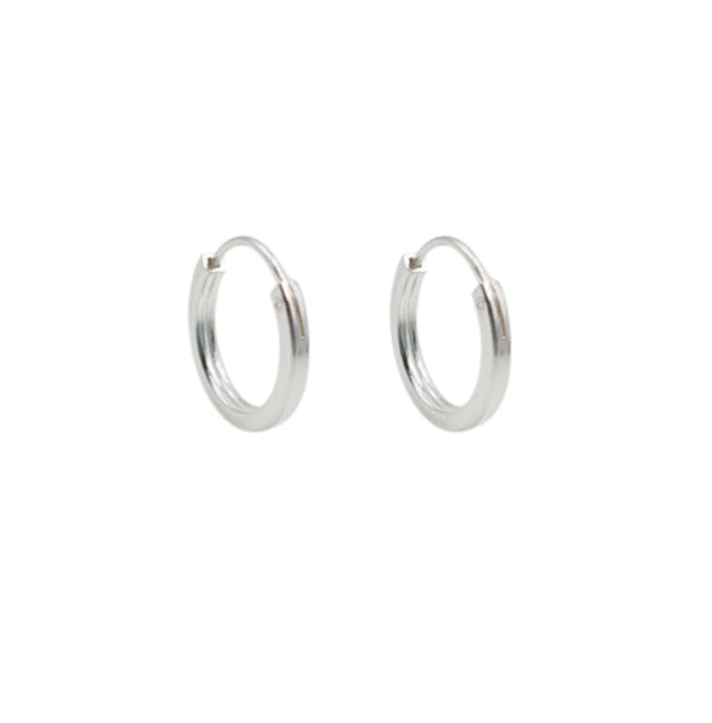 Argollas Lisas Cuadradas 1,2cm - Plata 925