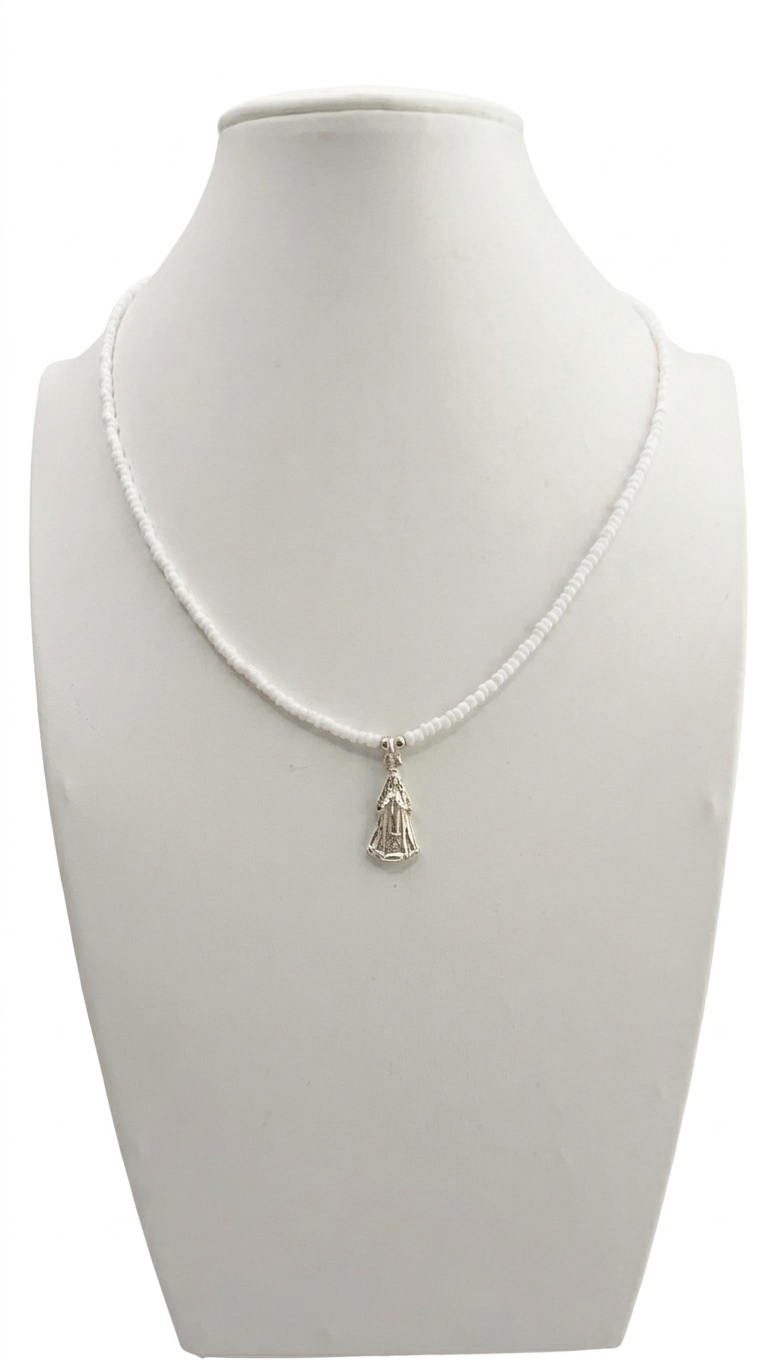 Gargantilla Mostacilla 40cm Virgen del Valle 2cm - Plata 925