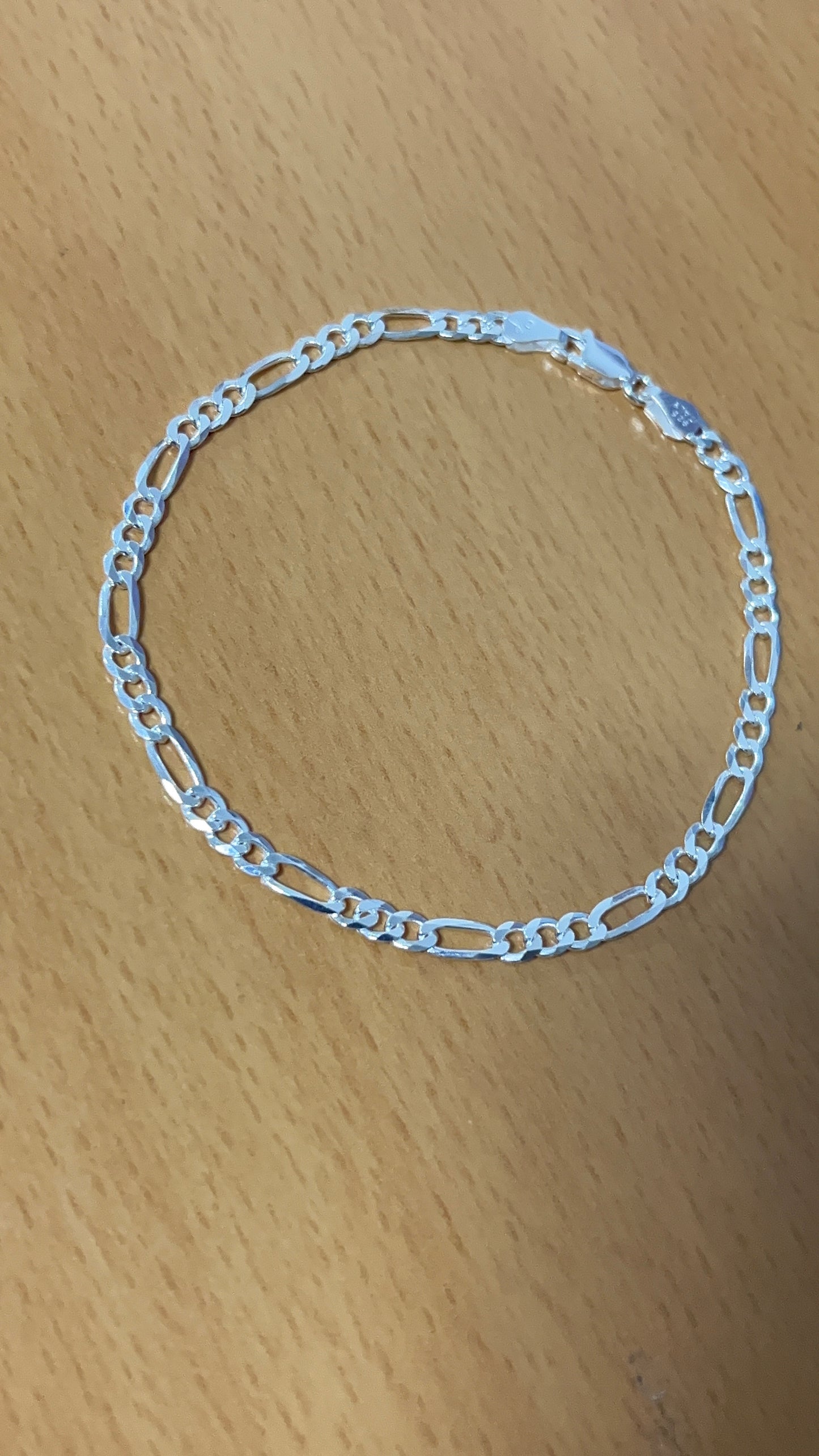 Pulsera Tejido Fígaro 20cm 4mm Plata 925