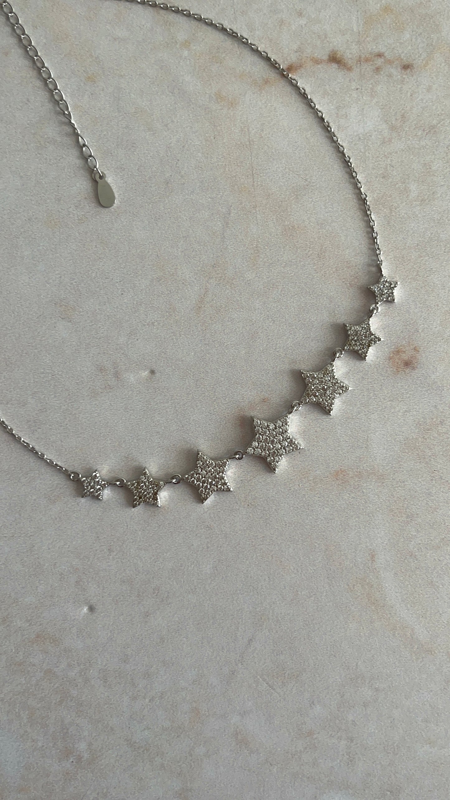 Choker Estrellas 40cm - Plata 925 con baño de rodio
