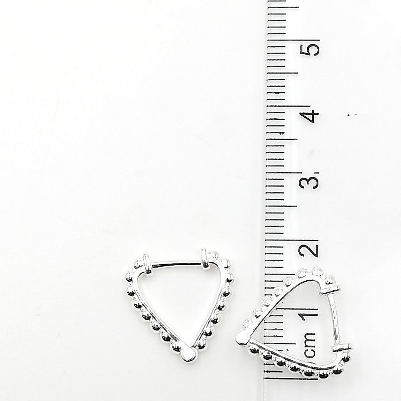 Argollas Sirueta Corazón Bolitas Lisas 1,6cm Plata 925