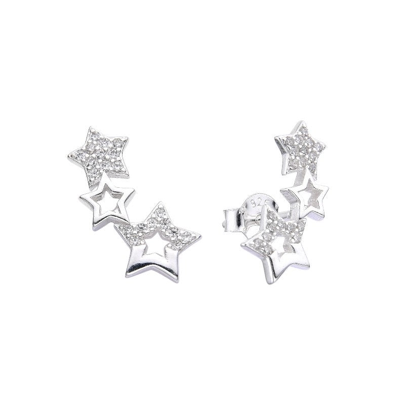 Zarcillos Estrellas Triples 1,6cm