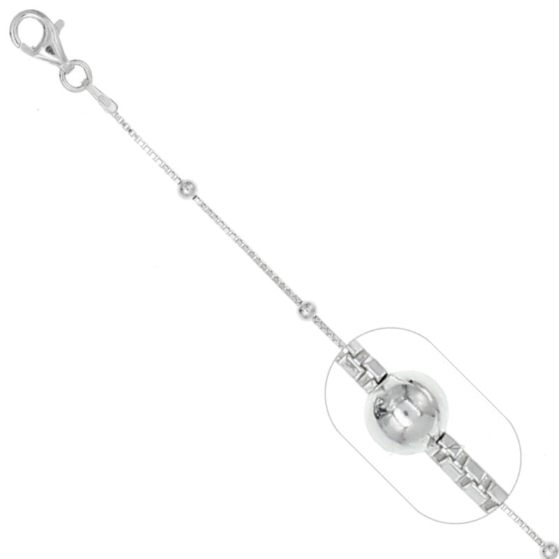 Cadena Tejido Veneciana Bolitas 2.5mm 40cm - Plata 925