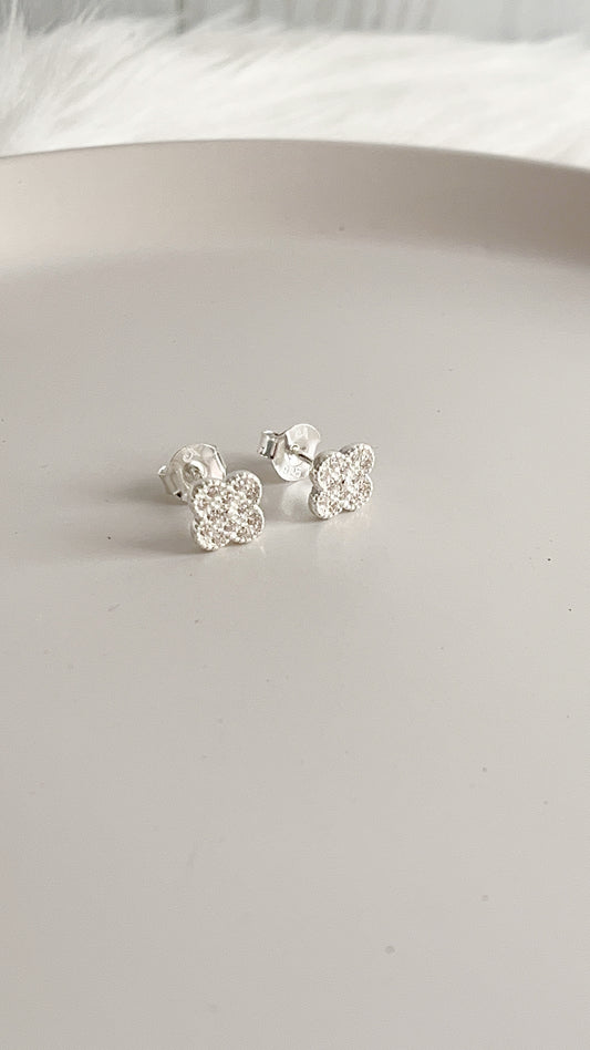 Zarcillos Flores 9mm - Plata 925