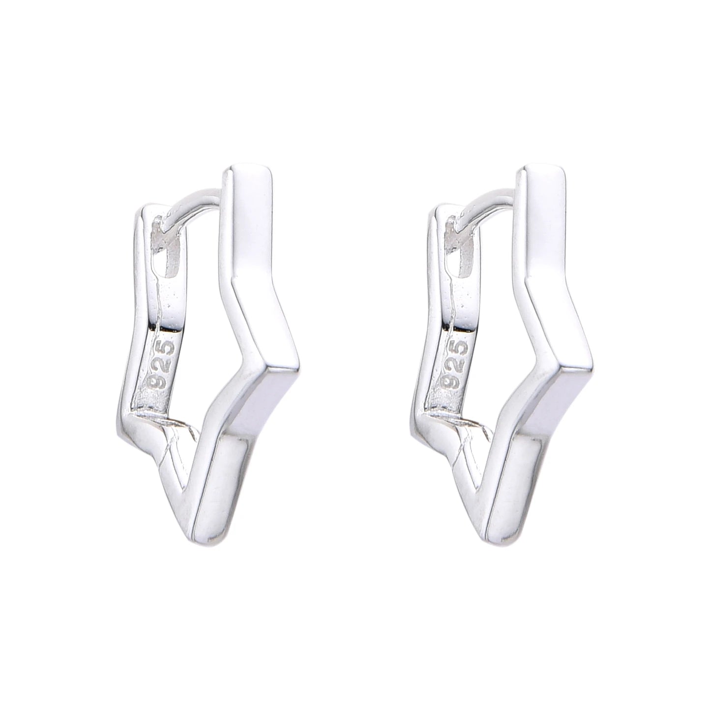 Argollas Sirueta Estrella Cierre 1,4cm Plata 925