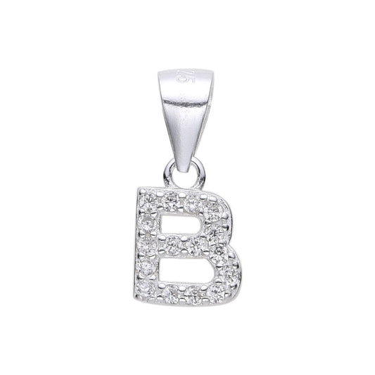 Dije letras con cristales 1cm Plata 925