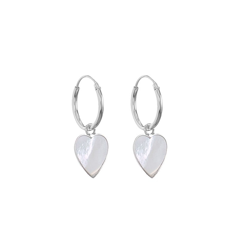 Argollas Corazón Blanco 1,2cm