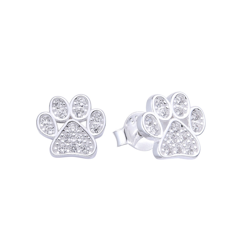 Zarcillos Huellas de Perro Plata 925