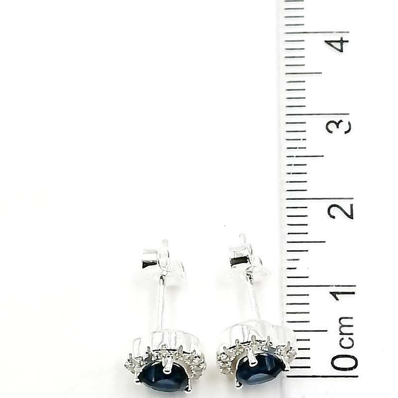Zarcillos Corazones cristal azul 1cm