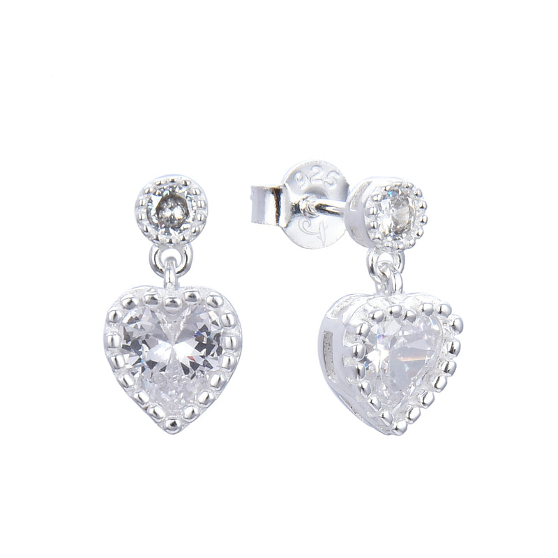 Zarcillos Corazones de Cristal Colgando