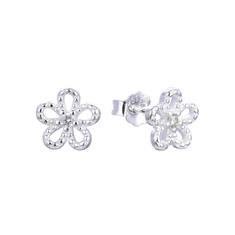 Zarcillos Flores Plata 925