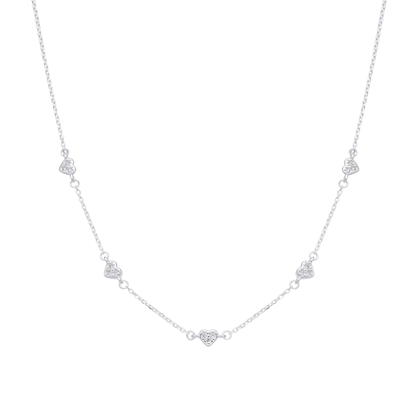 Choker Corazones 40cm Plata 925