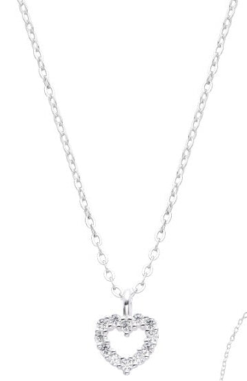 Gargantilla Dije Sirueta de Corazón Brillante 45cm Plata 925