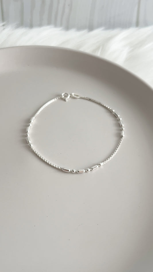 Pulsera Punto y Raya 19cm - Plata 925