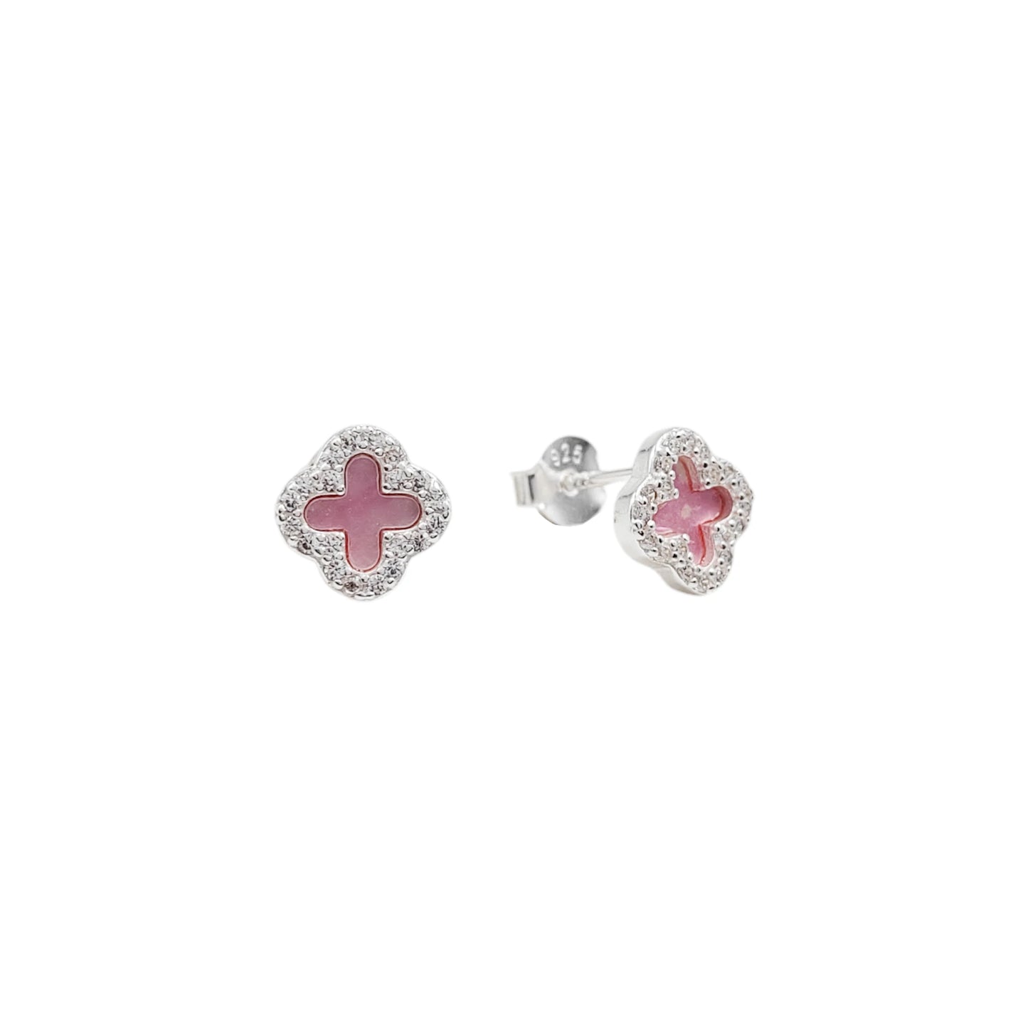 Zarcillos Flor 4 Petalos Plata 925