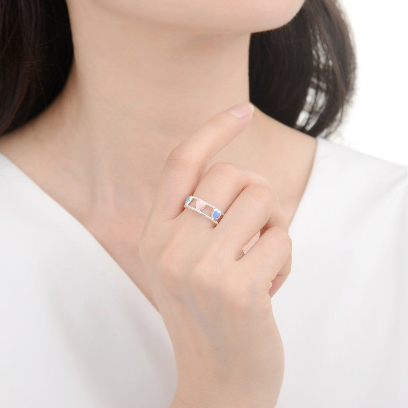 Anillo Corazones de Colores