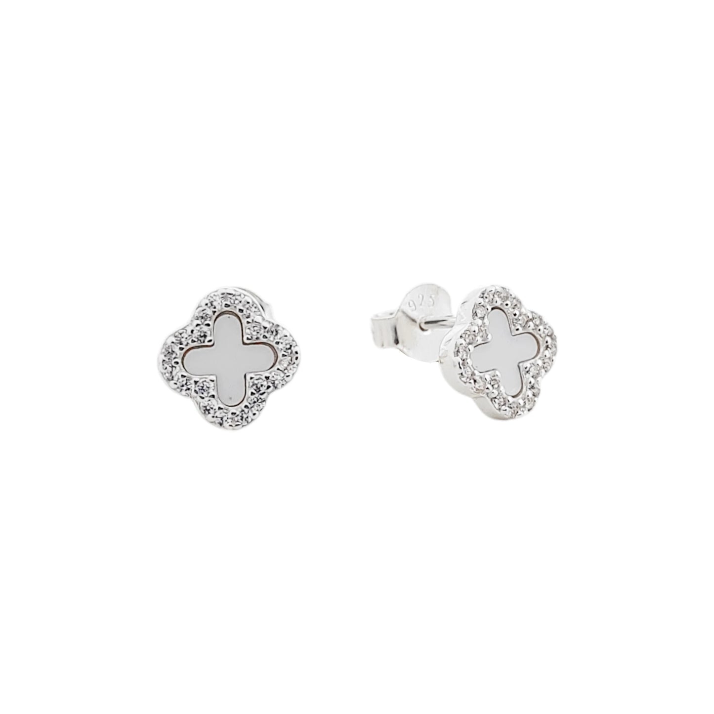 Zarcillos Flor 4 Petalos Plata 925