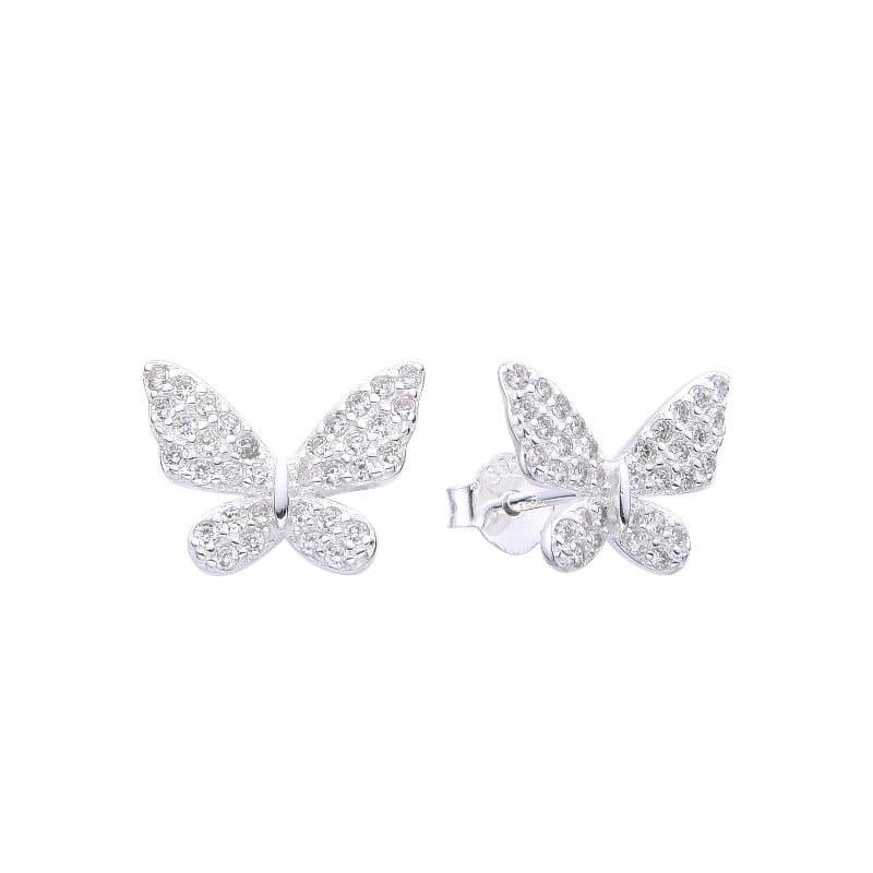 Zarcillos Mariposas Brillantes 1cm