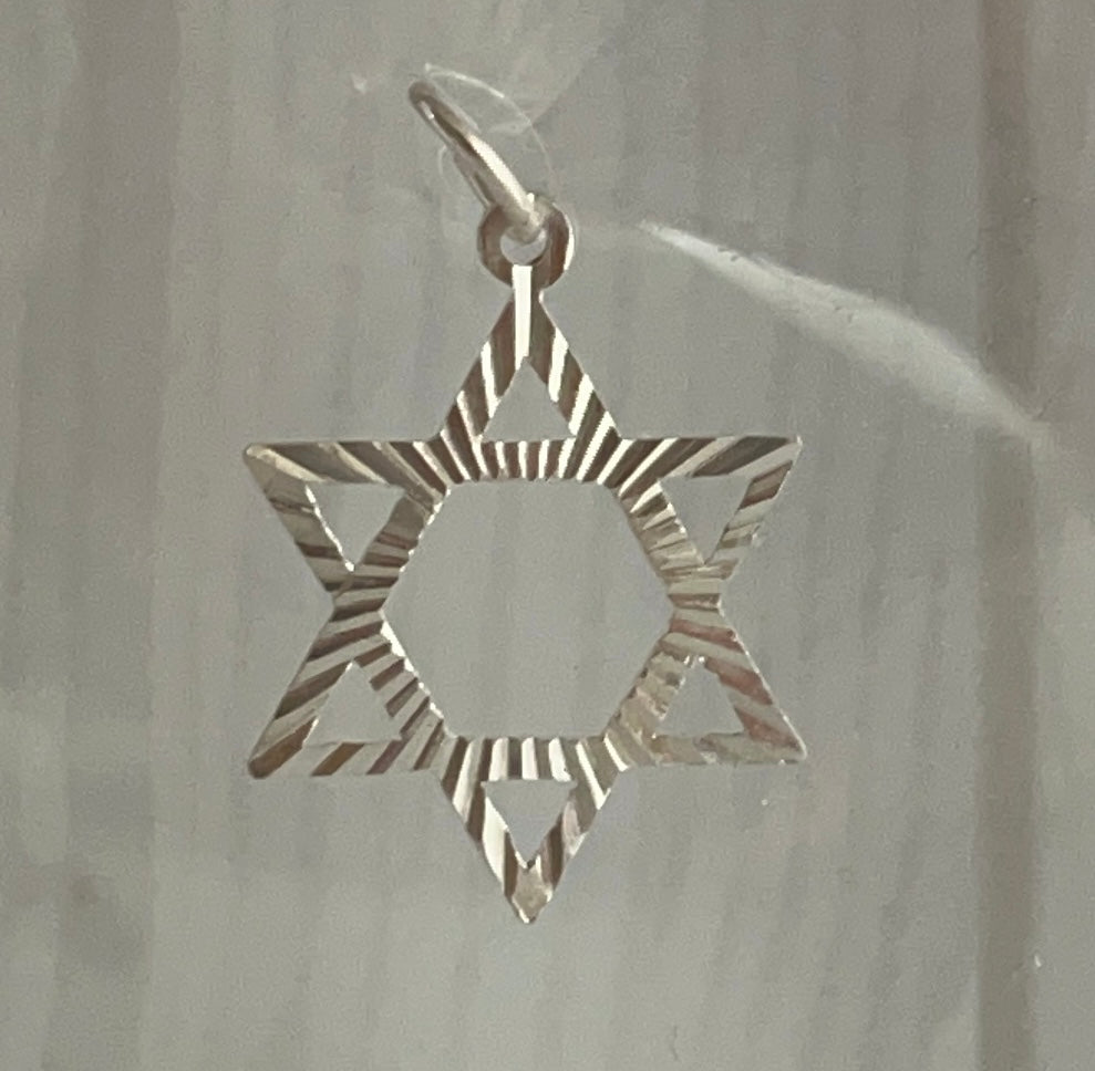 Estrella de David Diamantada 2,5cm - Plata 925