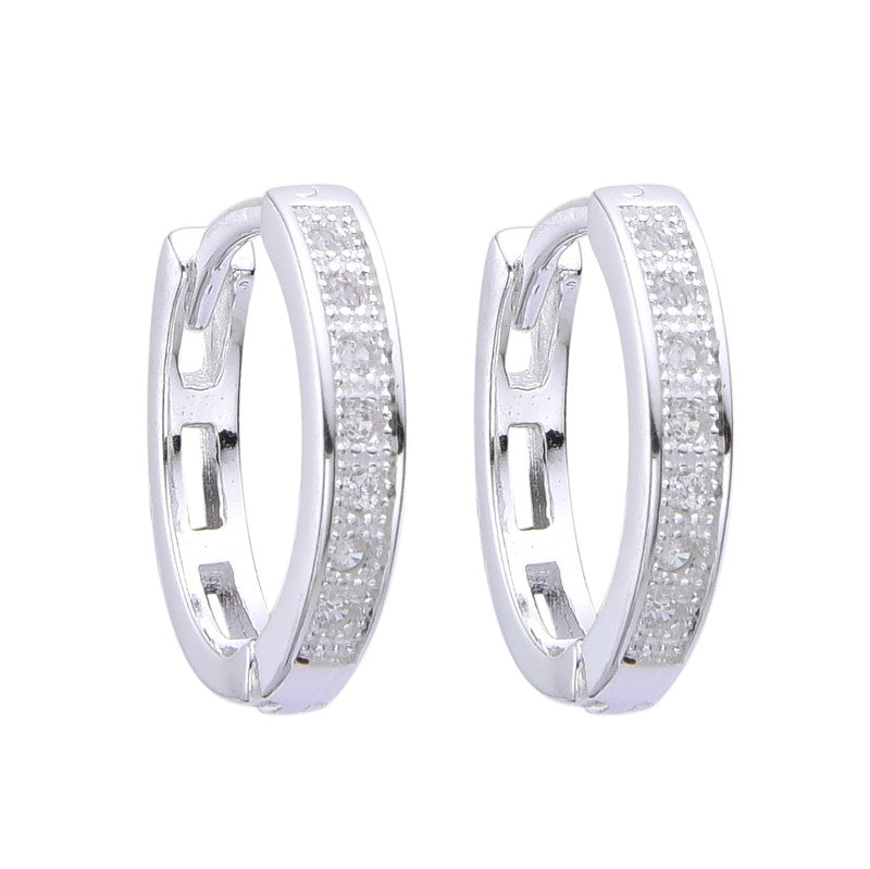 Argollas Brillantes 1,4cm - Plata 925