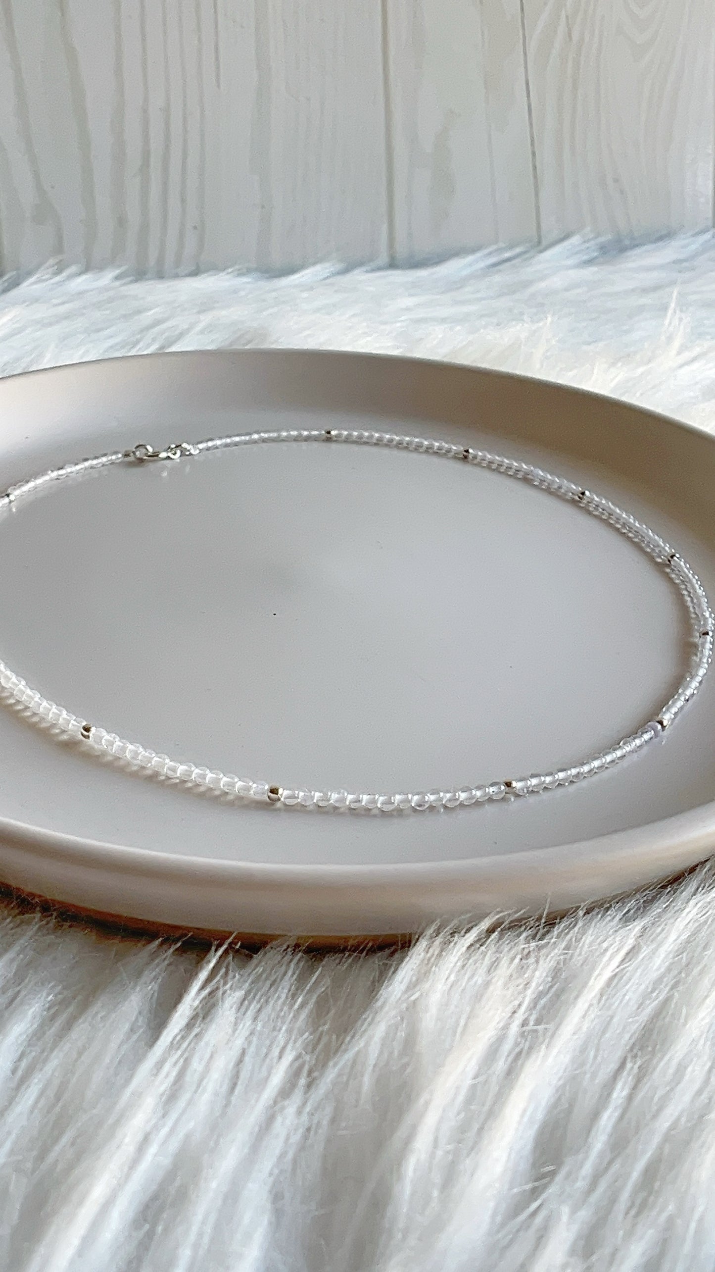 Gargantilla Amatista y Balines 2.2mm 41cm - Plata 925
