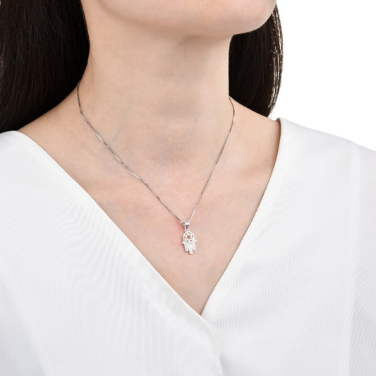Dije Mano de Fátima con Estrella de David 1,5cm - Plata 925