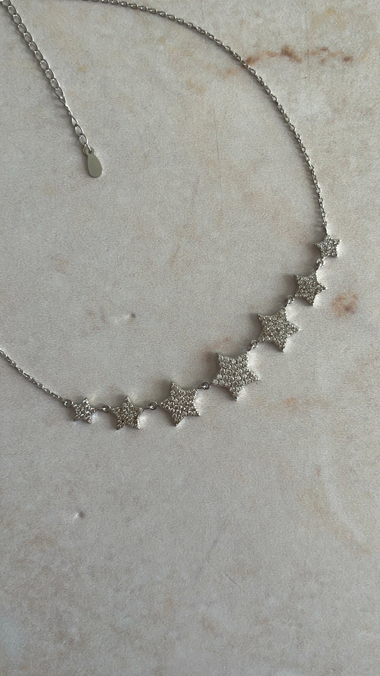 Choker Estrellas 40cm - Plata 925 con baño de rodio