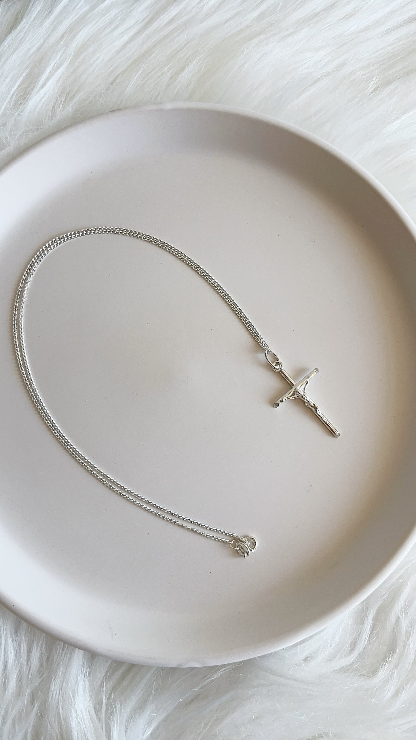 Cadena 50cm + Cristo - Plata 925