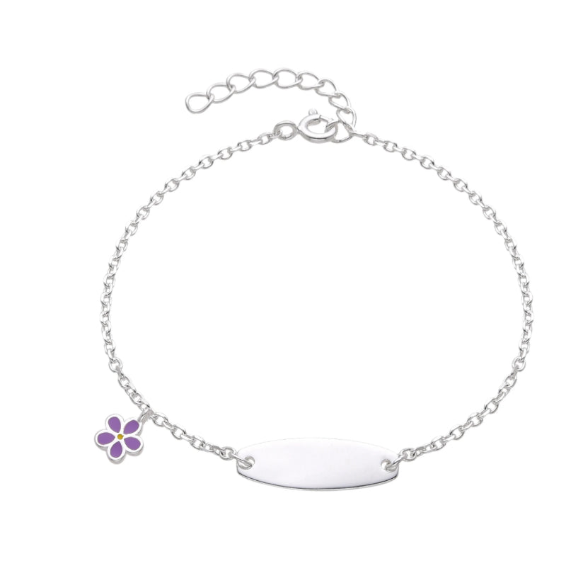 Esclava Con Dije Gato Flor o Cruz 16cm Plata 925