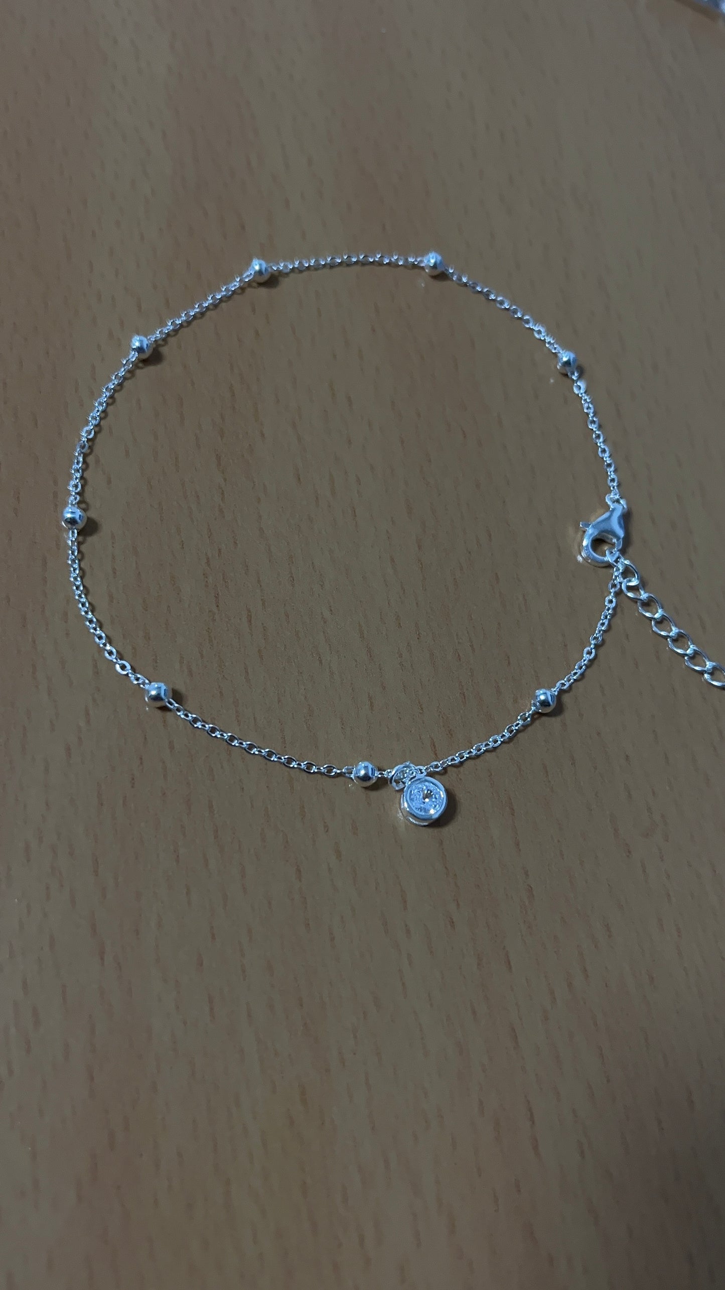 Tobillera Dije Punto de Luz 25cm Plata 925