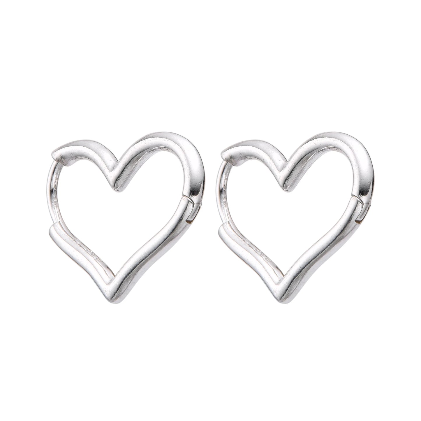Argollas Corazones 1,5cm Plata 925