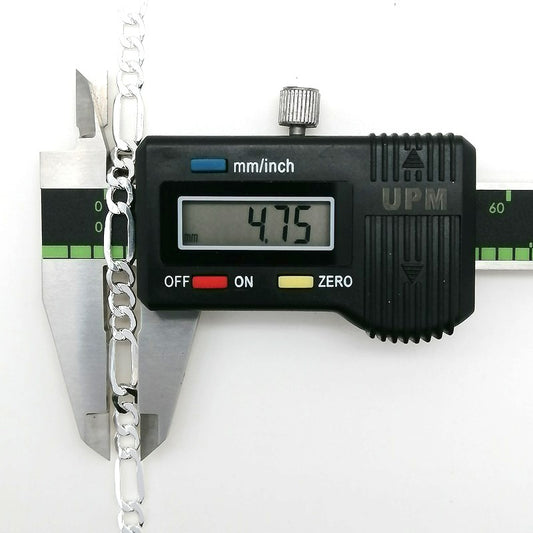 Pulsera Fígaro Hueca 21cm - Plata 925