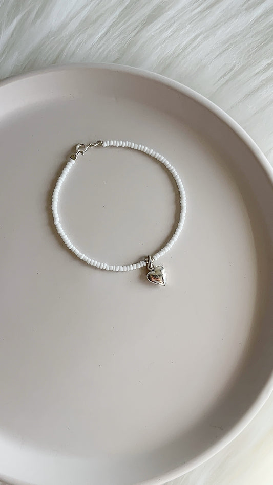 Pulsera Mostacillas, Mano de Fatima y Balines - 19cm - Plata 925