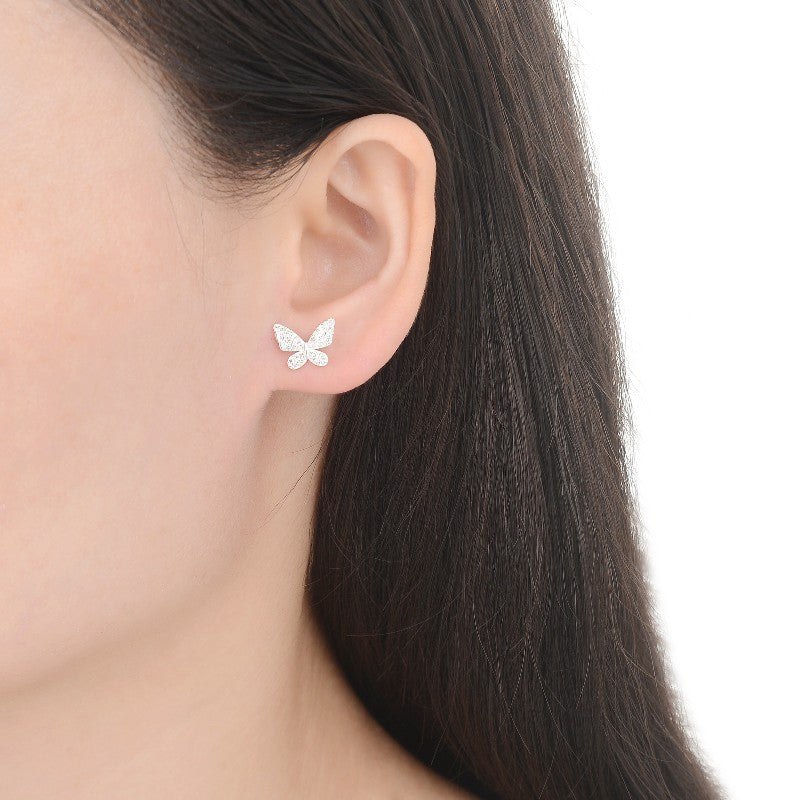 Zarcillos Mariposas Brillantes 1cm